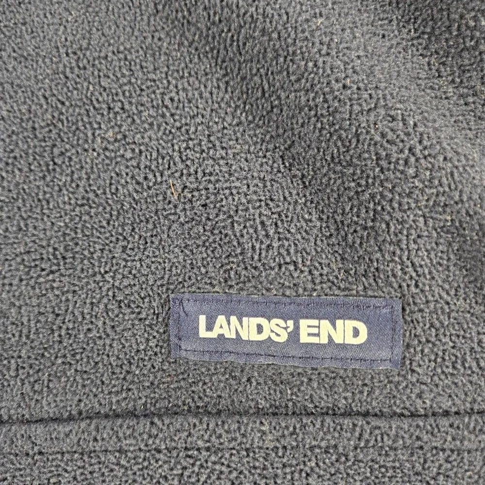 Lands' End Fleece‎ Vest Mens Size M Navy Blue Full Zip Outdoor Hiking Gorpcore